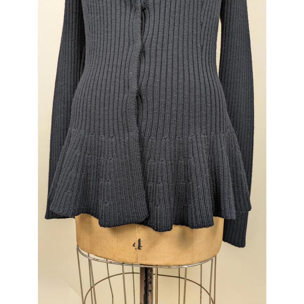 sarah burton for alexander avant garde mcqueen black peplum cardigan - Picture 2 of 8